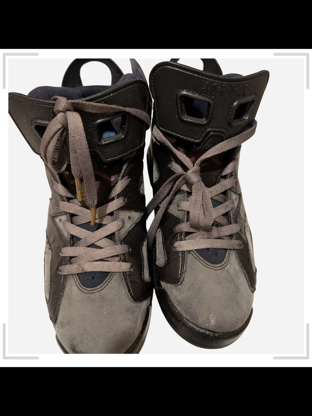 Jordan Black and Dark Gray High-Top Sneakers